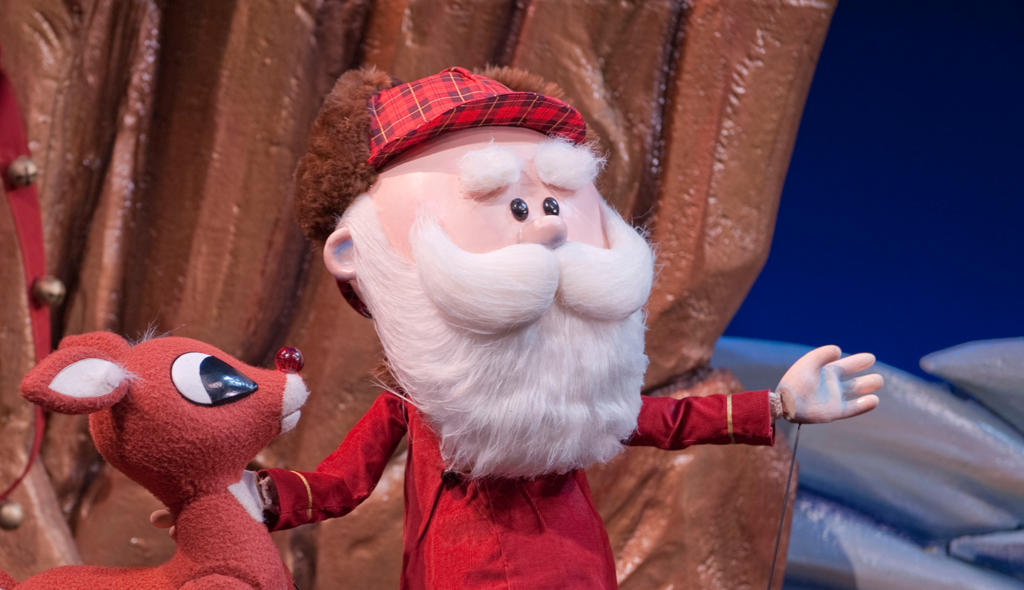 Santa and Rudolph in the North pole.
